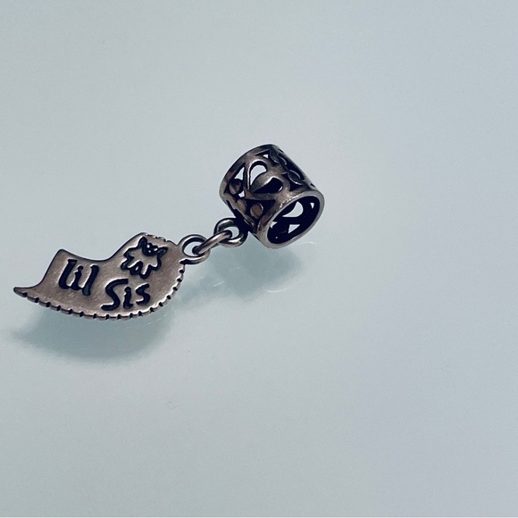 Little SIS Heart Sister Bead Charm Sterling Silv Fit European & Pandora … - Picture 2 of 5
